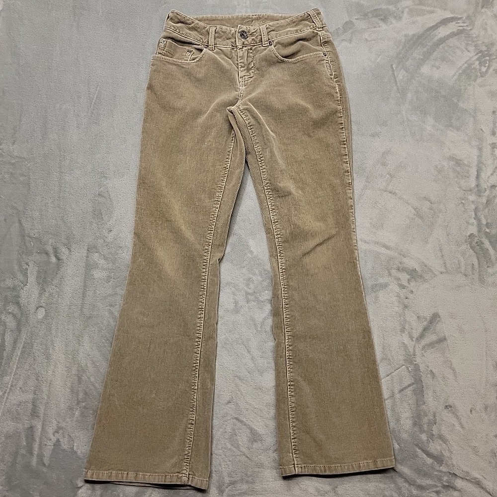 VTG Silver Jeans Pants Womens 28 Tan Bootcut Corduroy Stretch Low Rise Casual